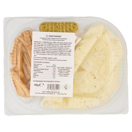 Amoretti Apri & Gusta Vegetariano Formaggio alle erbe, Hummus, Grissini 150 g